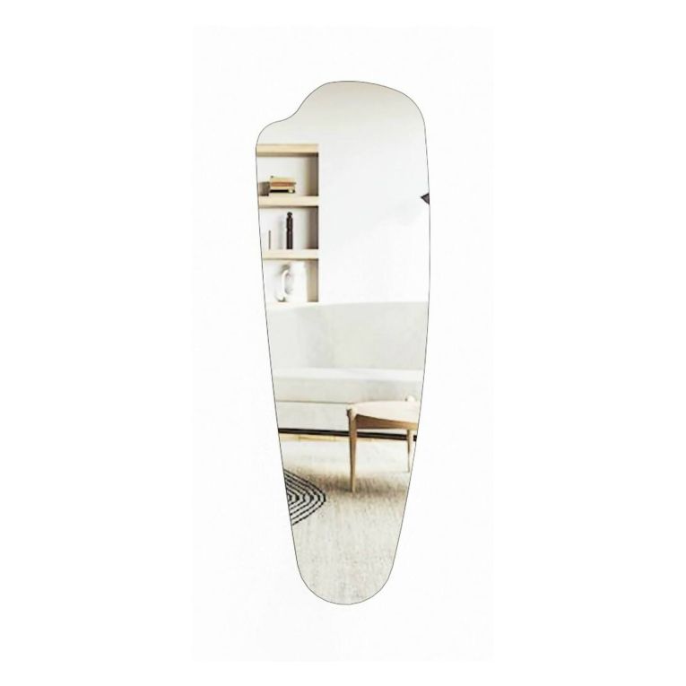 Specchio Azmidiske, Specchiera, Articolo d'arredo a muro, Decorazione con specchio, 40x2 h120 cm, Trasparente