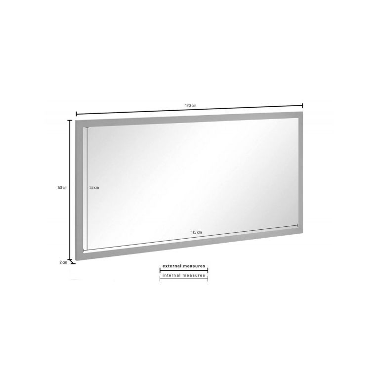 Specchio bagno bianco lucido 120x60h cm - Adelchi