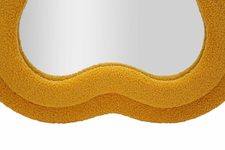 Specchio Baquirivu, Specchiera, Articolo d'arredo a muro, Decorazione con specchio, 40x4 h160 cm, Ocra