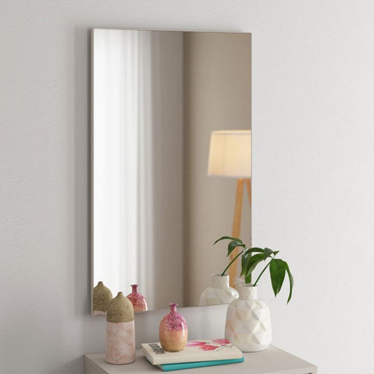 Specchio Beige kit Fissaggio a Muro Incluso Forma Rettangolare 51x83h cm - Cogne