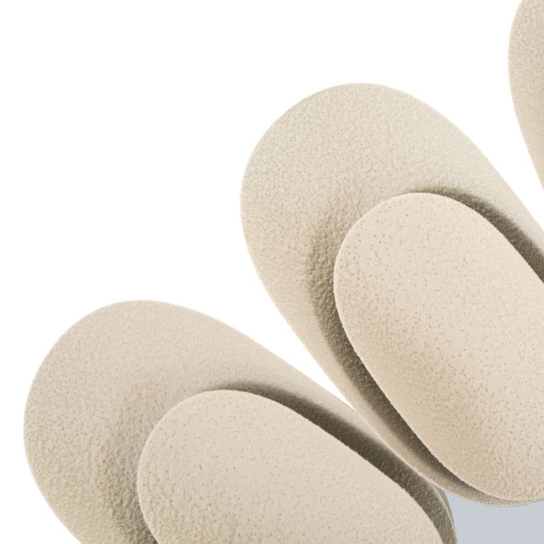 Specchio Beige Trasparente Cornice Effetto Pietra Forma Rotondo 85x6h cm, Tipologia a Parete - Dagatiza