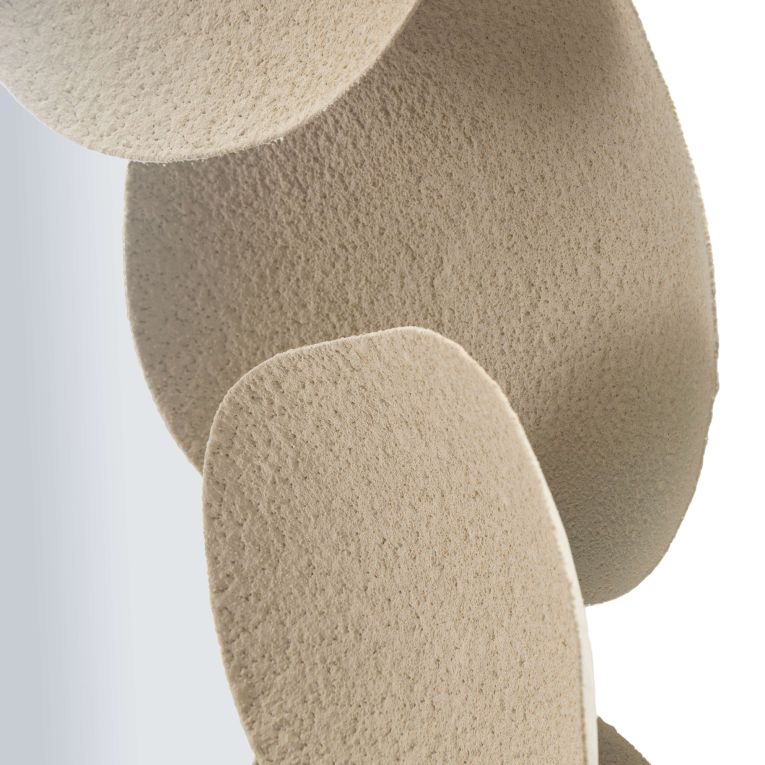 Specchio Beige Trasparente Cornice Effetto Pietra Forma Rotondo 85x85h cm, Tipologia a Parete - Dakate