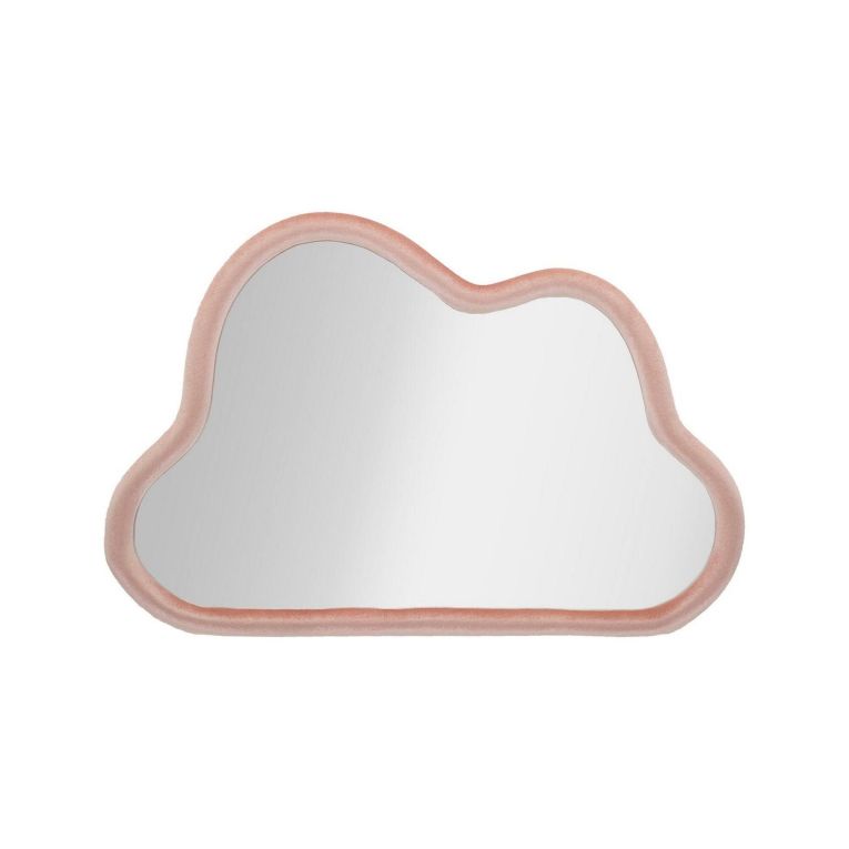 Specchio Besnate, Specchiera, Articolo d'arredo a muro, Decorazione con specchio, 90x4 h60 cm, Rosa