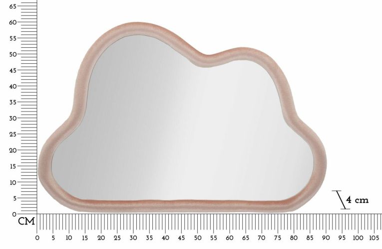 Specchio Besnate, Specchiera, Articolo d'arredo a muro, Decorazione con specchio, 90x4 h60 cm, Rosa