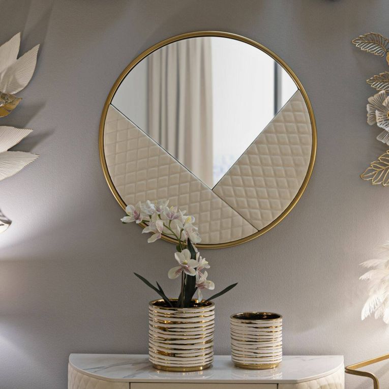 Specchio bianco e oro 80x80h cm - Bozzole