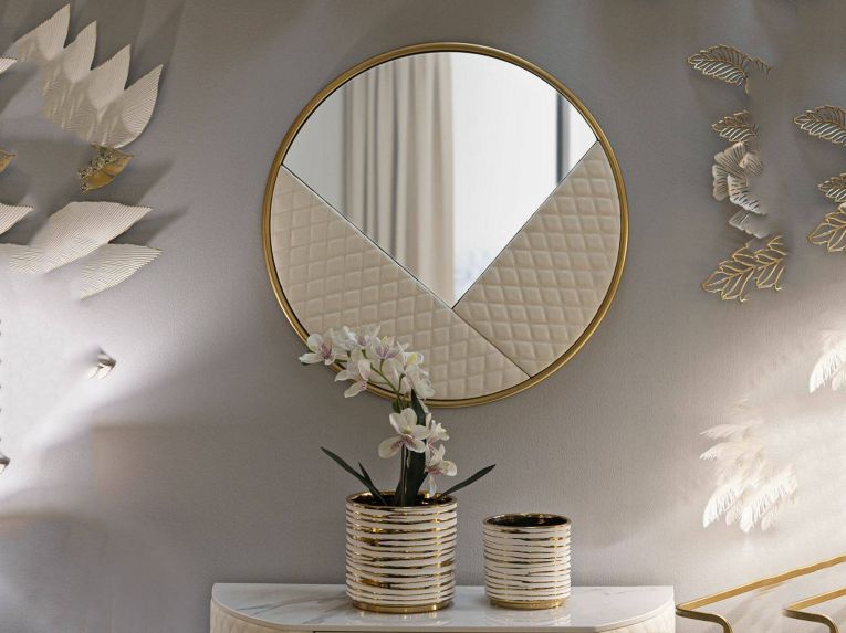 Specchio bianco e oro 80x80h cm - Bozzole