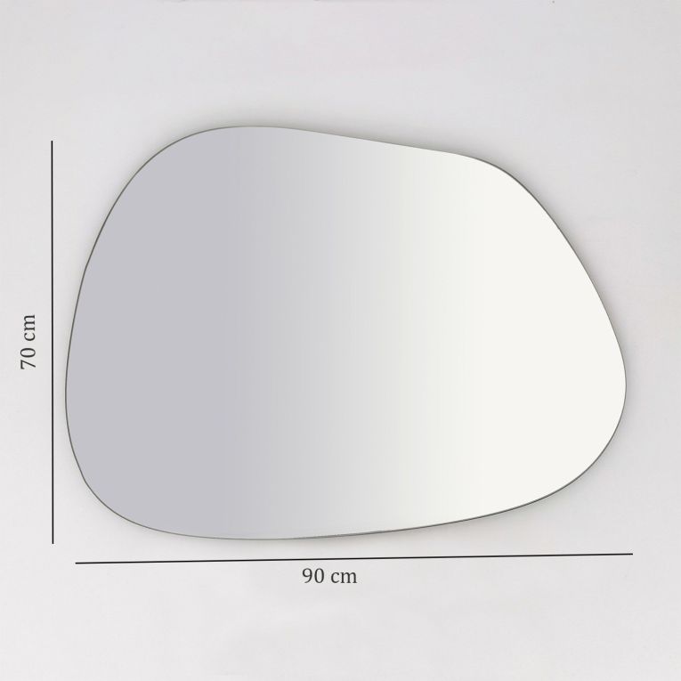 Specchio Bianco Forma Irregolare Tipologia a Muro 75x58h cm, - Moscufo