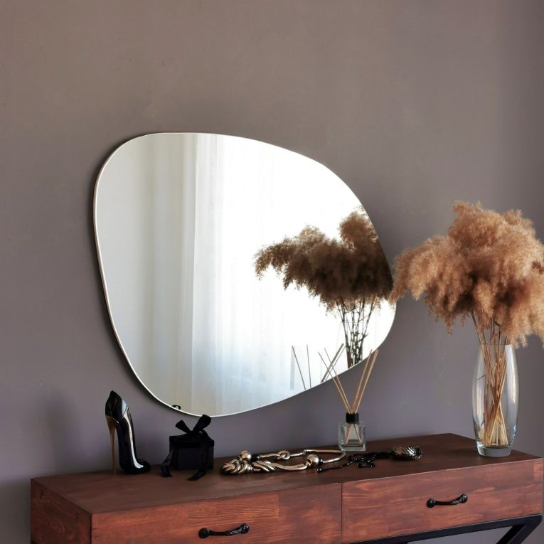 Specchio Bianco Forma Irregolare Tipologia a Muro 75x58h cm, - Moscufo
