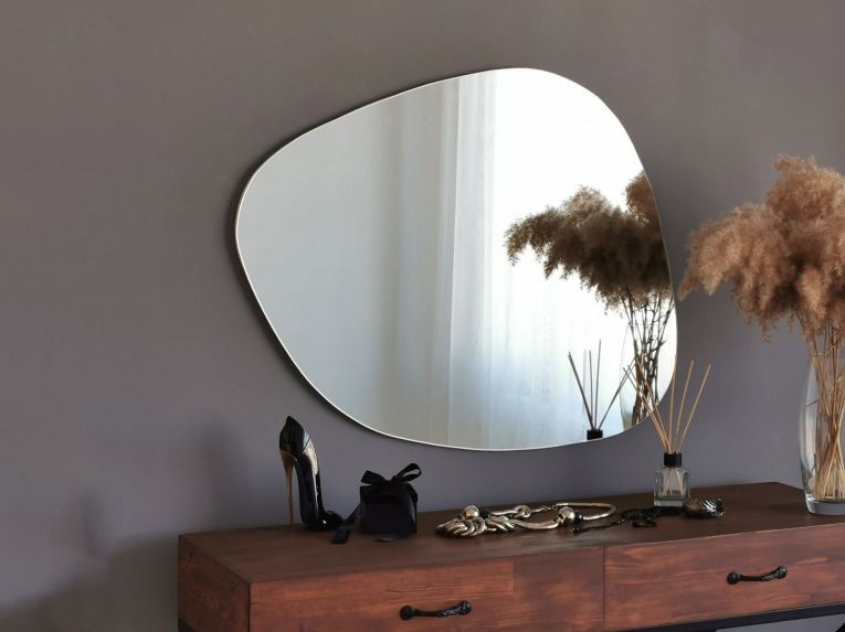 Specchio Bianco Forma Irregolare Tipologia a Muro 75x58h cm, - Moscufo