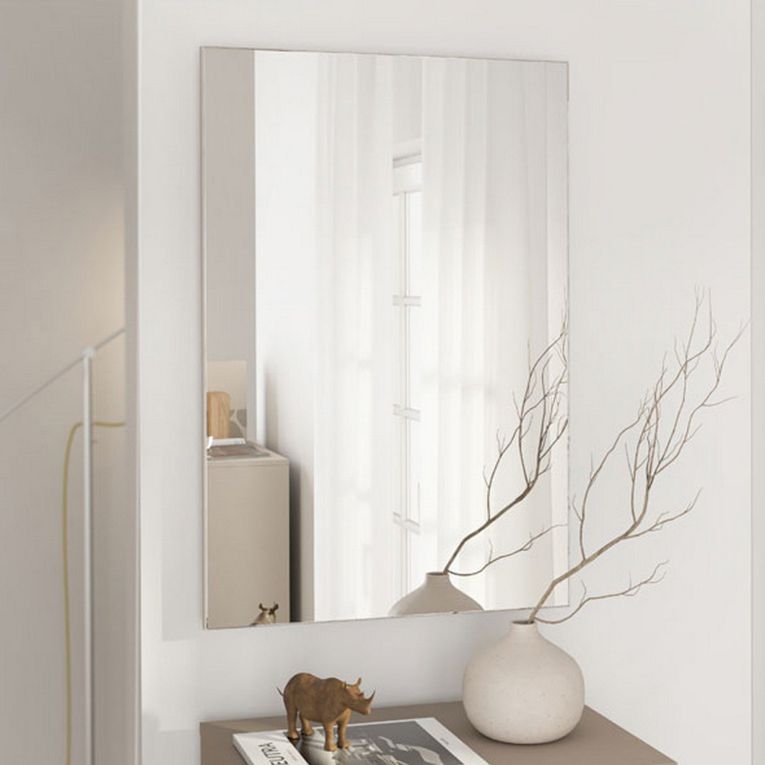 Specchio Bianco kit Fissaggio a Muro Incluso Forma Rettangolare 51x76.5h cm - Pinerolo