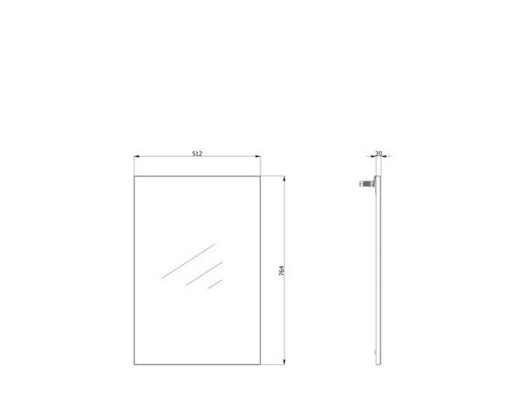 Specchio Bianco kit Fissaggio a Muro Incluso Forma Rettangolare 51x76.5h cm - Pinerolo