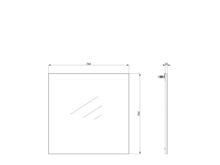 Specchio Bianco kit Fissaggio a Muro Incluso Forma Rettangolare 76.5x76.5h cm - Rizzardi