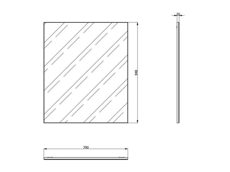 Specchio Bianco kit Fissaggio a Muro Incluso Forma Rettangolare 79x95h cm - Civitella