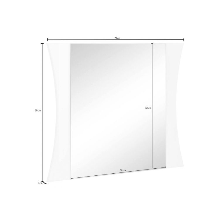 Specchio bianco lucido 71x60h cm - Agaton