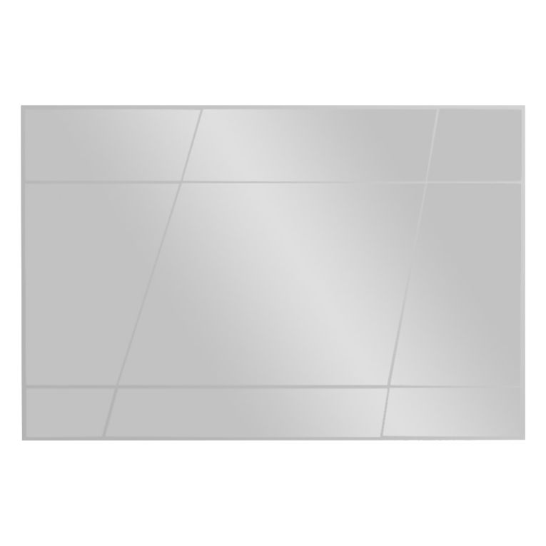 Specchio Bianco Trasparente Dettagli Geometrici Forma Rettangolare 50x75h cm, Tipologia a Parete - Agliano