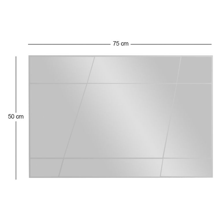 Specchio Bianco Trasparente Dettagli Geometrici Forma Rettangolare 50x75h cm, Tipologia a Parete - Agliano