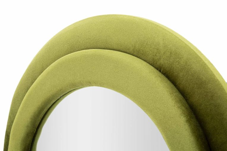 Specchio Blevio, Specchiera, Articolo d'arredo a muro, Decorazione con specchio, 60x4 h160 cm, Verde