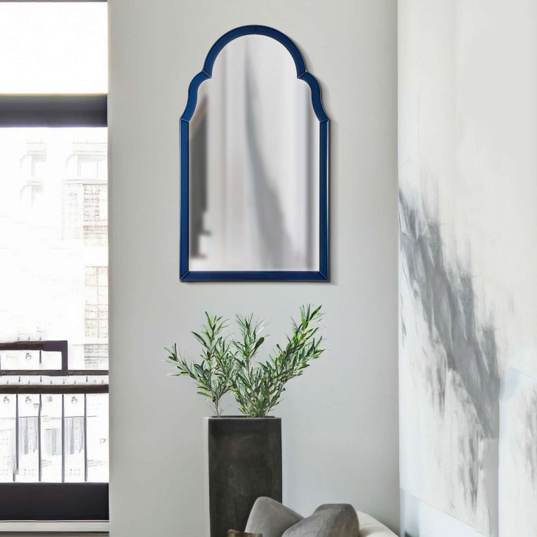 Specchio blu Trasparente Cornice Sagomata Forma Rettangolare 47x80h cm, Tipologia a Parete - Mostarr