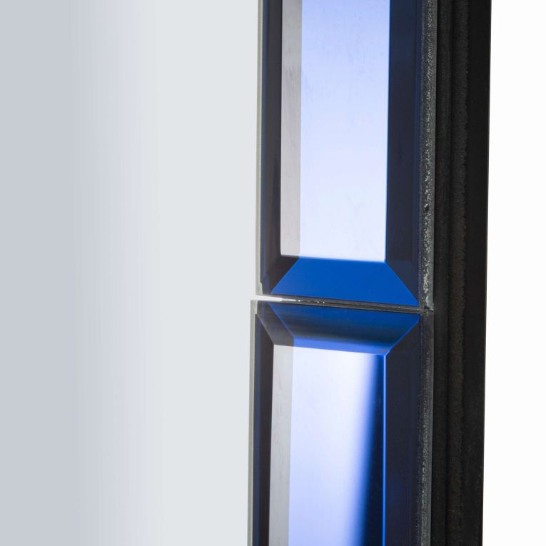 Specchio blu Trasparente Cornice Sagomata Forma Rettangolare 62x100h cm, Tipologia a Parete - Gameba