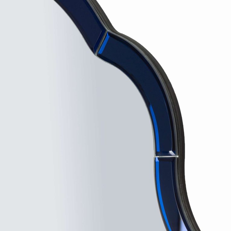 Specchio blu Trasparente Cornice Sagomata Forma Rettangolare 62x100h cm, Tipologia a Parete - Gameba