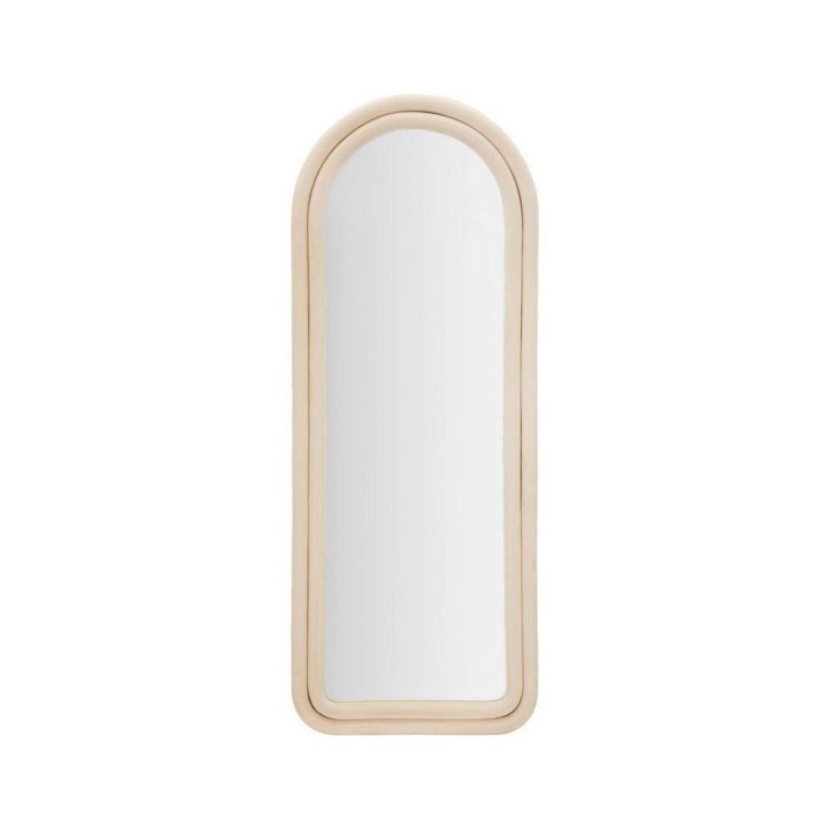 Specchio Bondone, Specchiera, Articolo d'arredo a muro, Decorazione con specchio, 60x4 h160 cm, Crema
