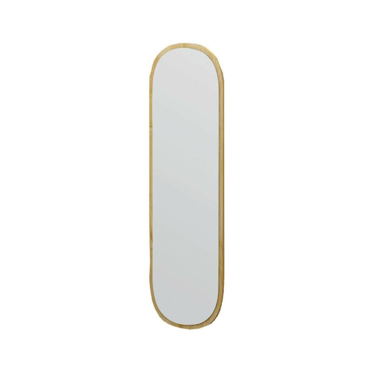 Specchio Calypso, Specchiera, Articolo d'arredo a muro, Specchio con cornice, 40x2h120 cm, Naturale