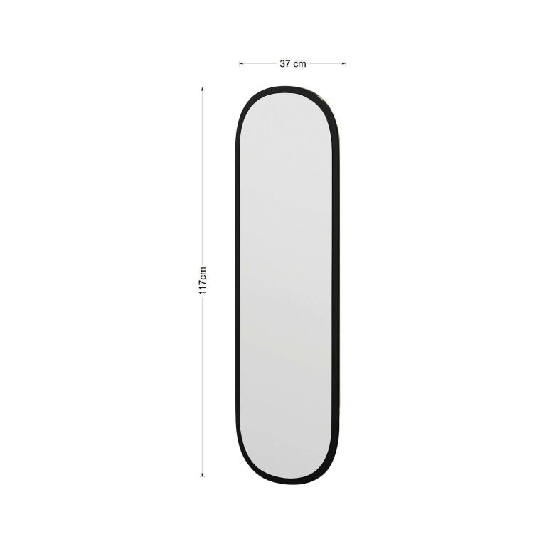 Specchio Calypso, Specchiera, Articolo d'arredo a muro, Specchio con cornice, 40x2h120 cm, Nero
