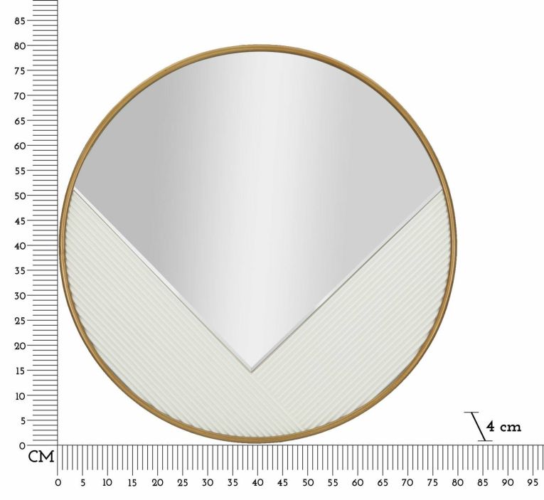 Specchio circolare bianco e oro 80x80h cm - Santelia