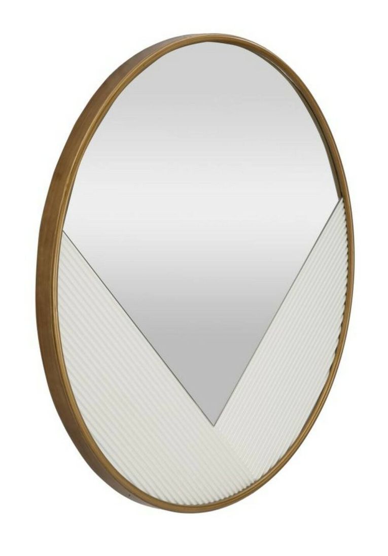 Specchio circolare bianco e oro 80x80h cm - Santelia