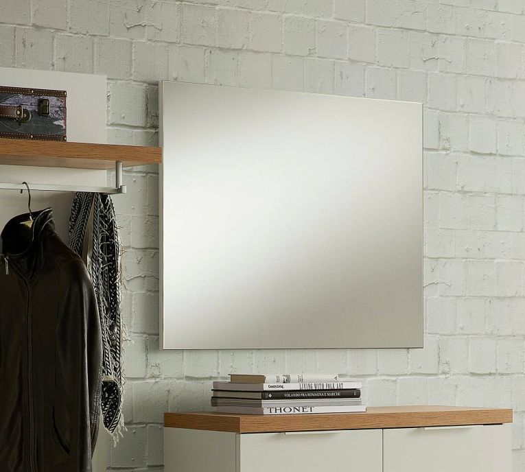 Specchio Durban, Specchiera, Articolo d'arredo a muro, Decorazione con specchio, Made in Italy, Antracite, 80x2h65 cm