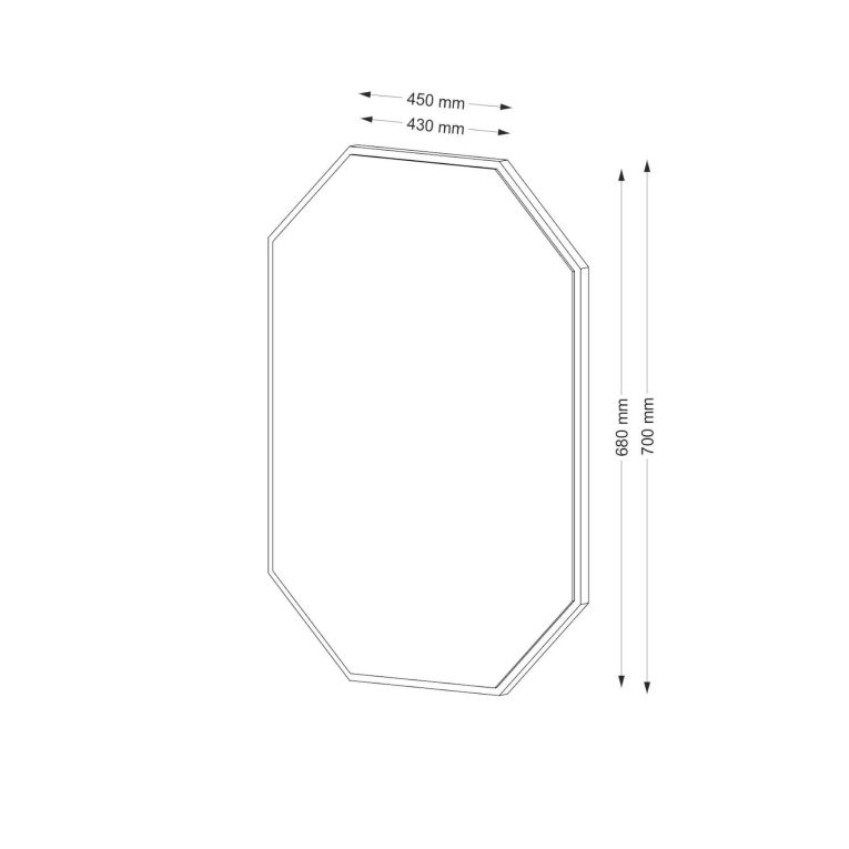 Specchio Hikoboshi, Specchiera, Articolo d'arredo a muro, Decorazione con specchio, 45x2 h70 cm, Noce