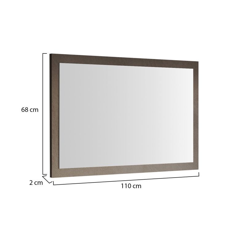 Specchio Marrone Bronzo Forma Rettangolare Tipologia da Appendere 110x68h cm, Materiale Struttura in Vetro - Isontino