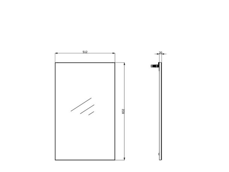 Specchio Marrone kit Fissaggio a Muro Incluso Forma Rettangolare 51x83h cm - Merate