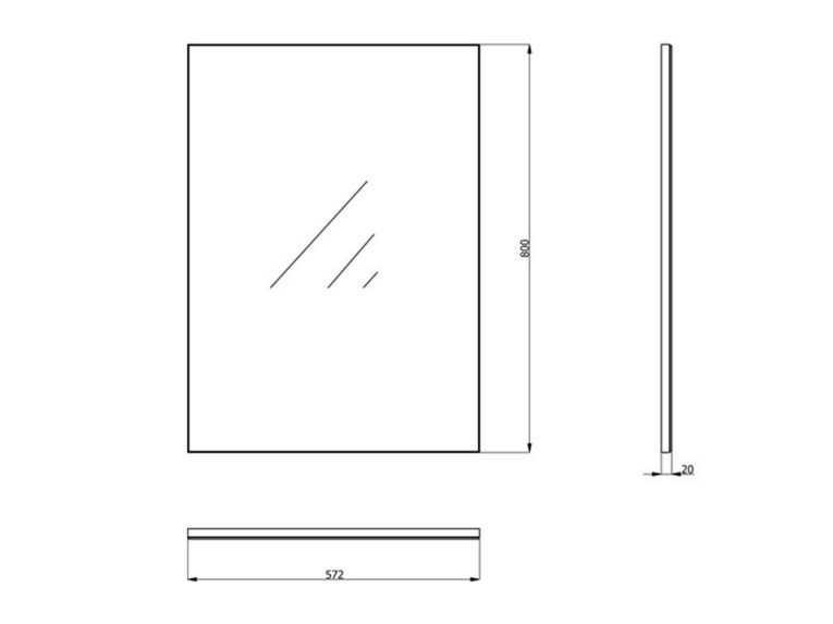 Specchio Marrone kit Fissaggio a Muro Incluso Forma Rettangolare 57x80h - Casasco