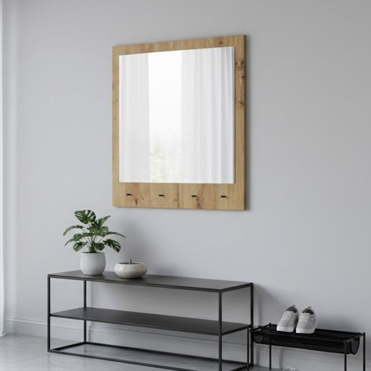 Specchio Marrone Rovere Nodi Forma Rettangolare Tipologia da Appendere 78x76h cm, Materiale Struttura in Vetro - Cherasco