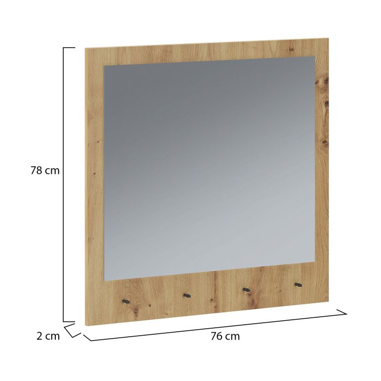 Specchio Marrone Rovere Nodi Forma Rettangolare Tipologia da Appendere 78x76h cm, Materiale Struttura in Vetro - Cherasco