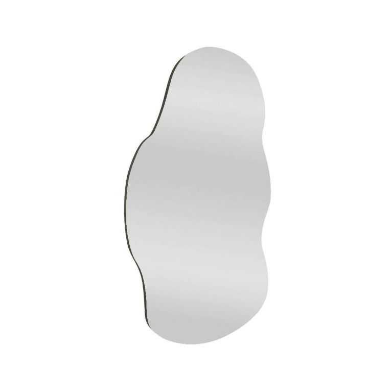 Specchio Megrez, Specchiera, Articolo d'arredo a muro, Specchio con cornice, 40x2h72 cm, Nero