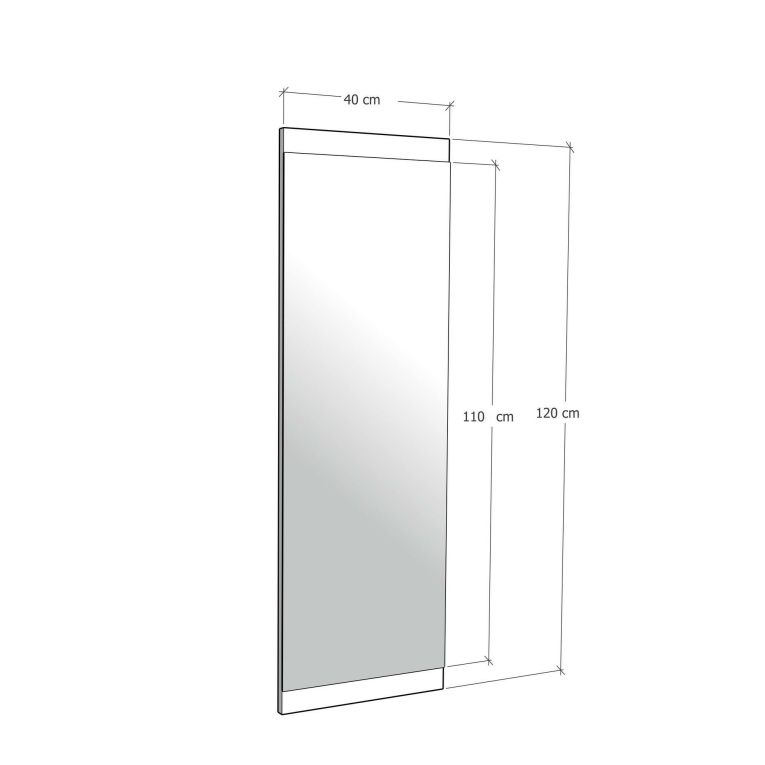 Specchio nero 120x40h cm - Fidenza