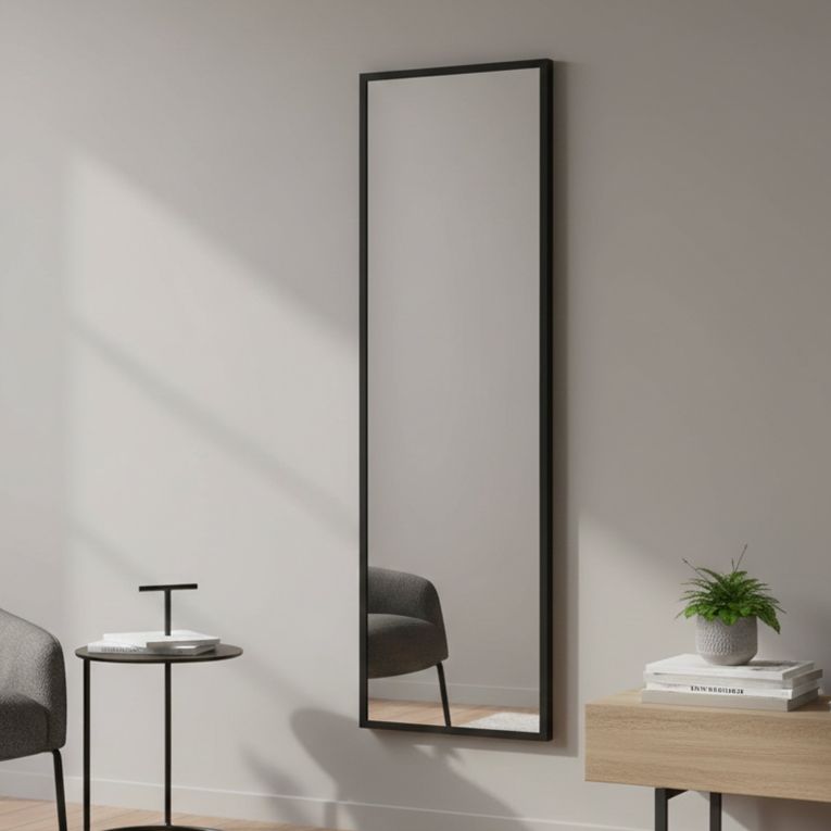 Specchio nero con cavalletto rettangolare 50x160h cm - Dragone