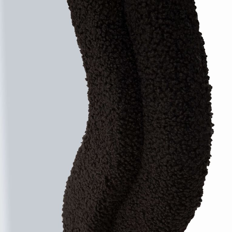 Specchio Nero Trasparente Cornice Ondulata Tessuto Teddy Forma Rettangolare 60x160h cm, Tipologia a Parete - Marylin