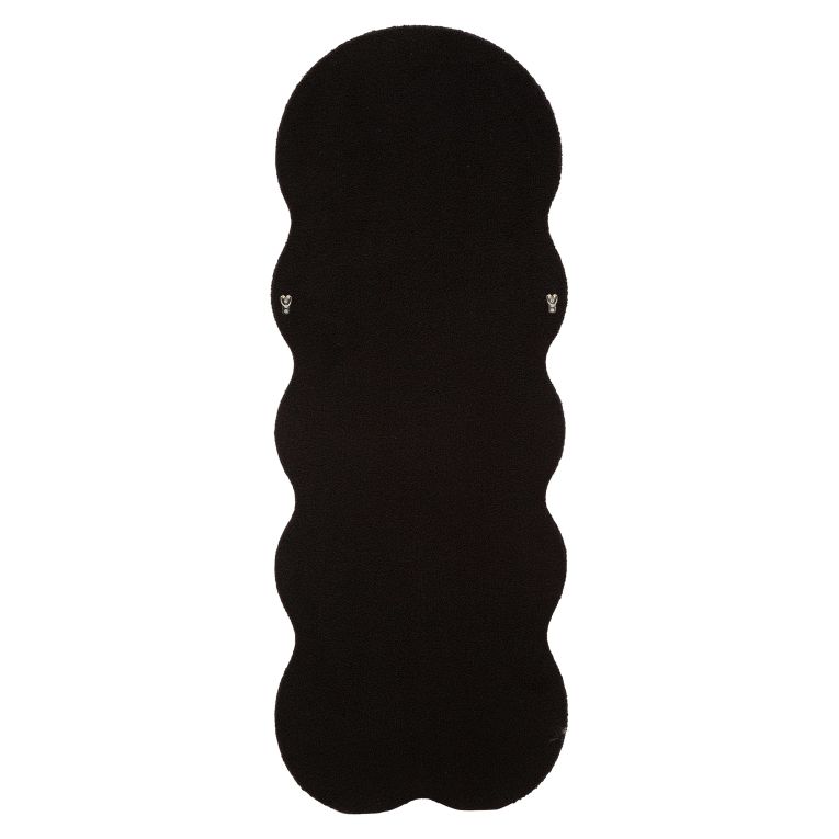 Specchio Nero Trasparente Cornice Ondulata Tessuto Teddy Forma Rettangolare 60x160h cm, Tipologia a Parete - Marylin
