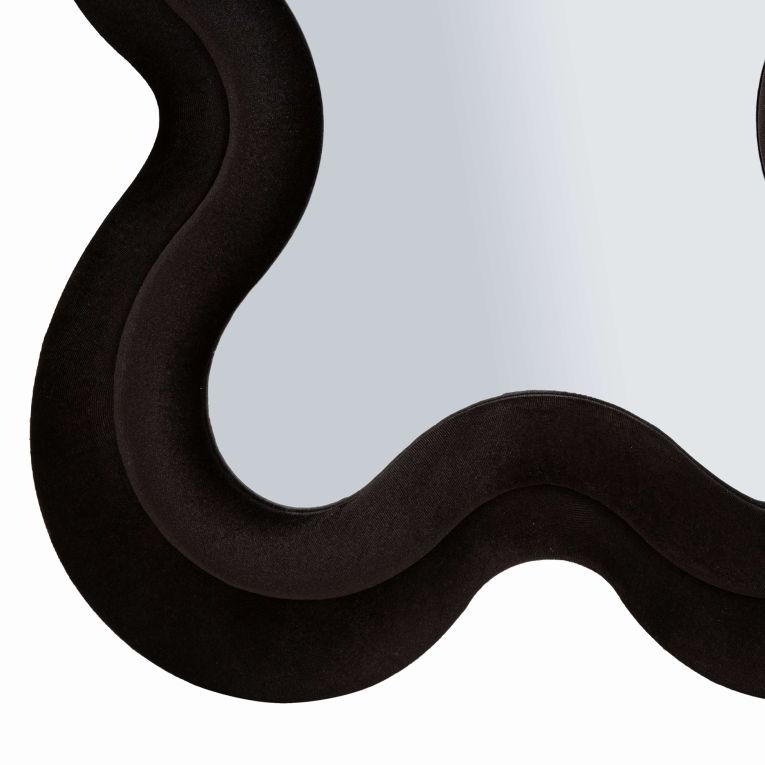 Specchio Nero Trasparente Cornice Sagomata Forma Rettangolare 58x160h cm, Tipologia a Parete - Bazasi
