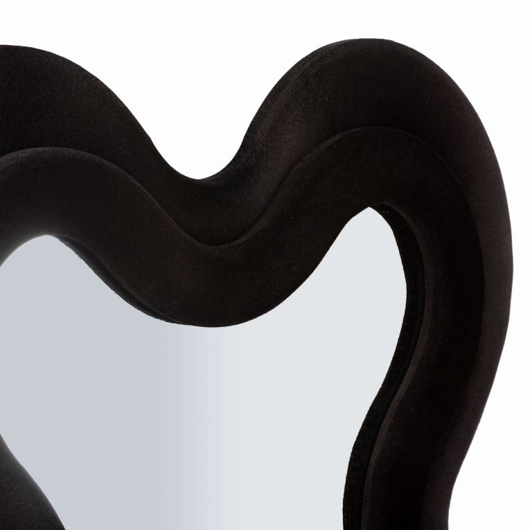 Specchio Nero Trasparente Cornice Sagomata Forma Rettangolare 58x160h cm, Tipologia a Parete - Bazasi
