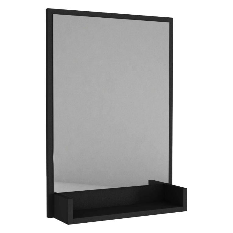 Specchio Nero Trasparente Mensola Inclusa Forma Rettangolare 45x75h cm, Tipologia a Parete - Ticineto