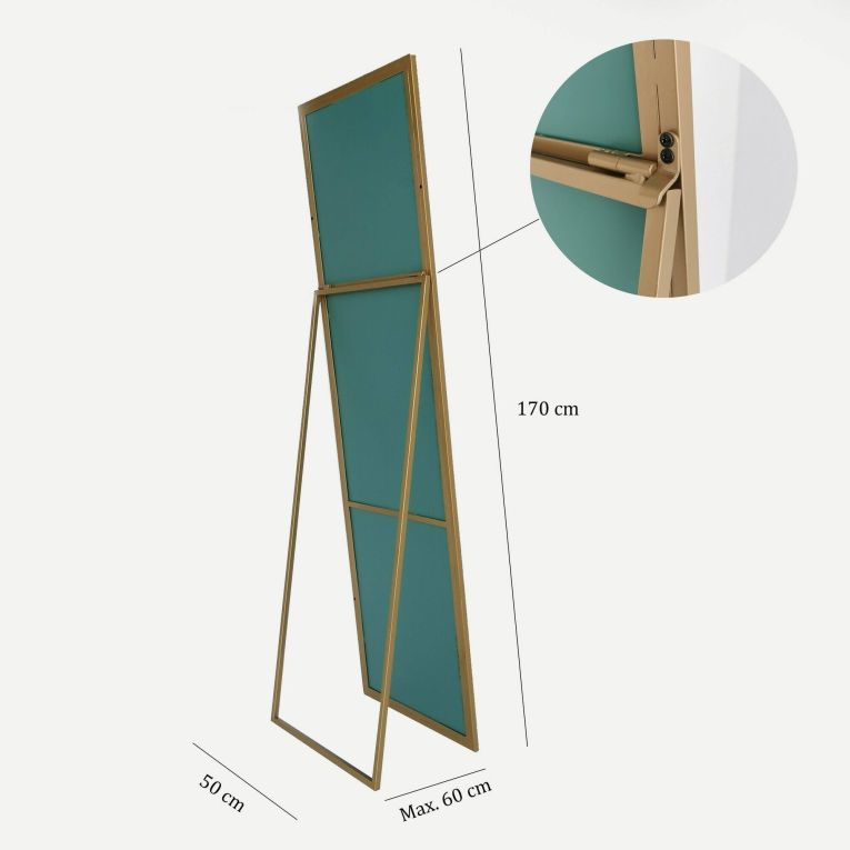 Specchio oro con cavalletto nero 50x170h cm - Ronzone