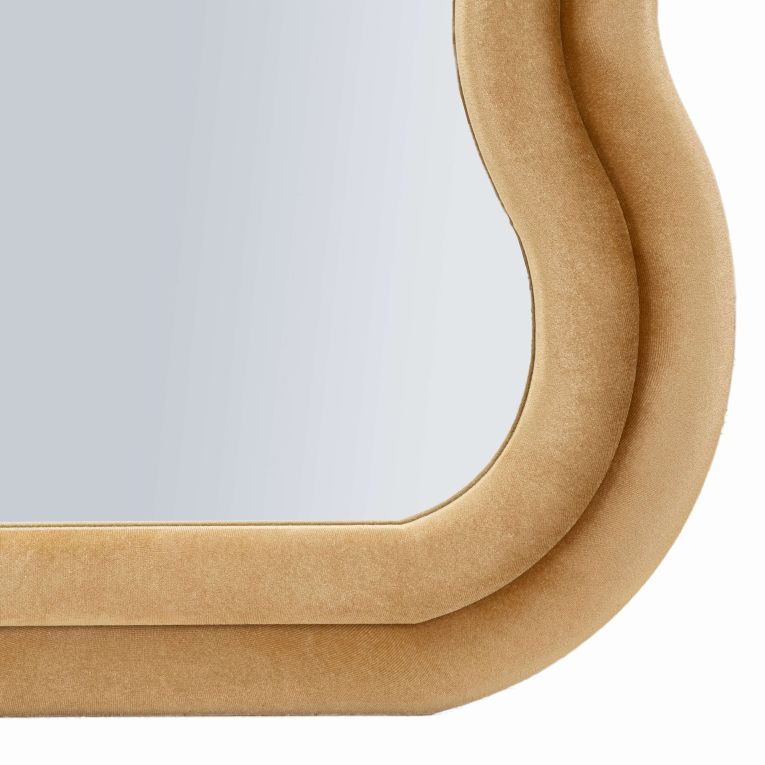 Specchio oro Trasparente Cornice Ondulata Effetto Velluto Forma Rettangolare 60x160h cm, Tipologia a Parete - Allen