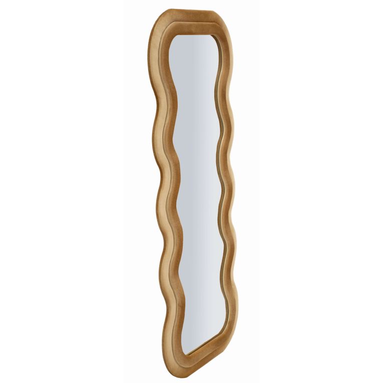 Specchio oro Trasparente Cornice Ondulata Effetto Velluto Forma Rettangolare 60x160h cm, Tipologia a Parete - Allen