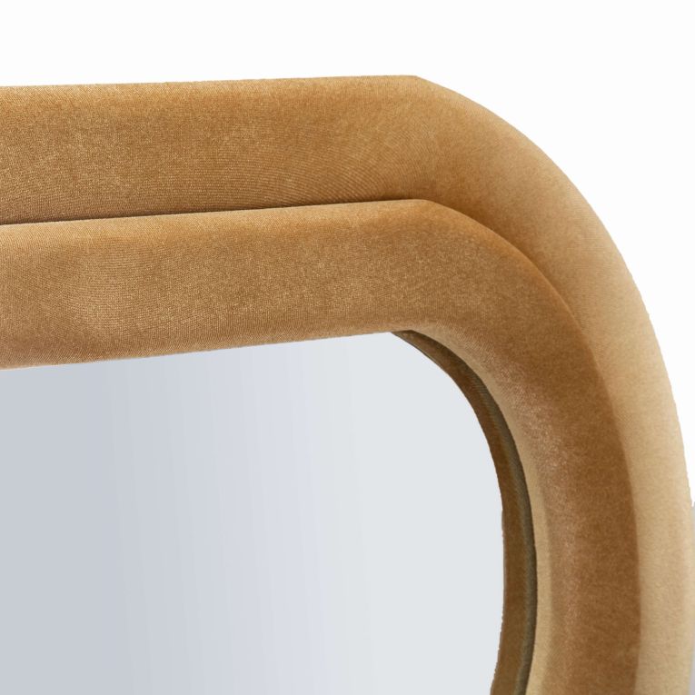 Specchio oro Trasparente Cornice Ondulata Effetto Velluto Forma Rettangolare 60x160h cm, Tipologia a Parete - Allen