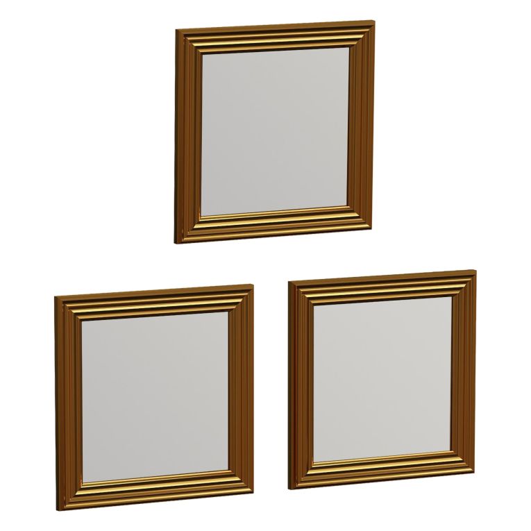 Specchio oro Trasparente Modulabile set da 3 40x40h cm, Forma Rettangolare - Ferno