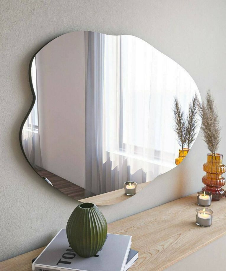 Specchio Phact, Specchiera, Articolo d'arredo a muro, Specchio con cornice, 60x2h85 cm, Nero